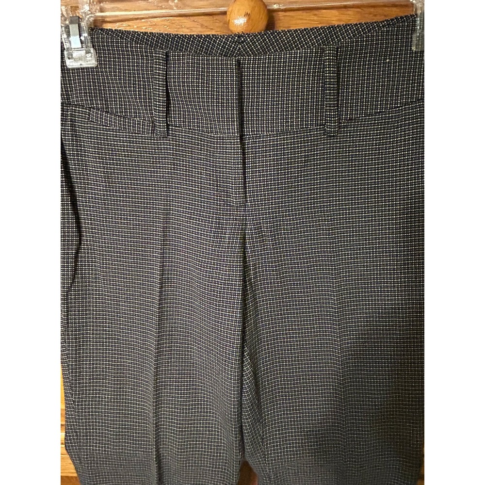 Halogen Womens Black White Micro Check Dress Pants Size 0 Wide Leg Trousers - Picture 8 of 10